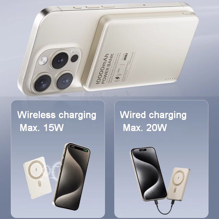 Portable Metal Magnetic Wireless Power Bank