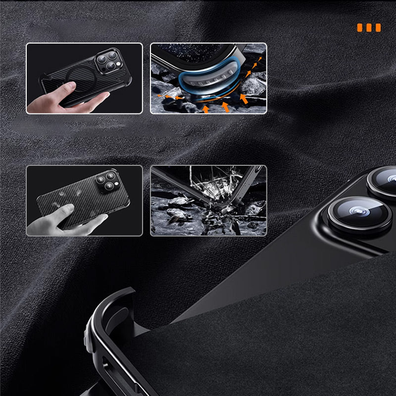 Four Corners Air Cushion Anti-Drop Magnetic Phone Case for iPhone with Folding Stand