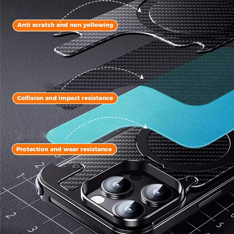 Four Corners Air Cushion Anti-Drop Magnetic Phone Case for iPhone with Folding Stand