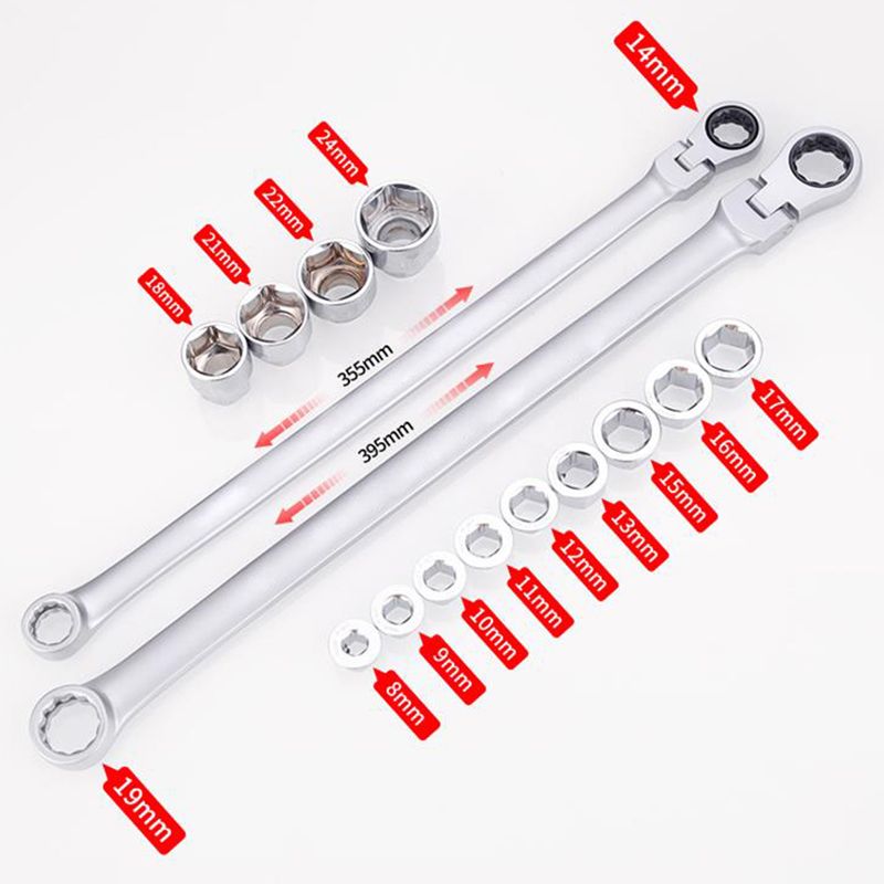 🔥15-piece variable head ratchet wrench set - easily handle various screws with high efficiency!