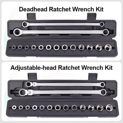 🔥15-piece variable head ratchet wrench set - easily handle various screws with high efficiency!