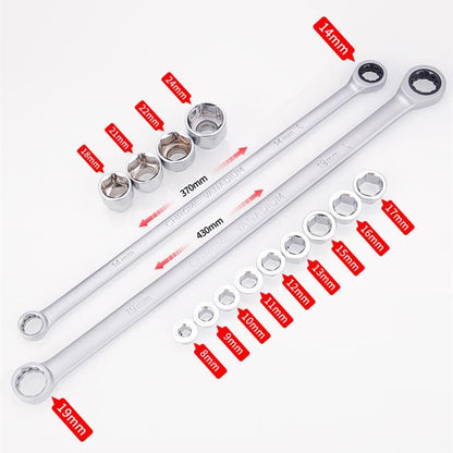 🔥15-piece variable head ratchet wrench set - easily handle various screws with high efficiency!