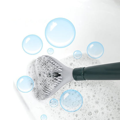 Household long handle silicone toilet brush