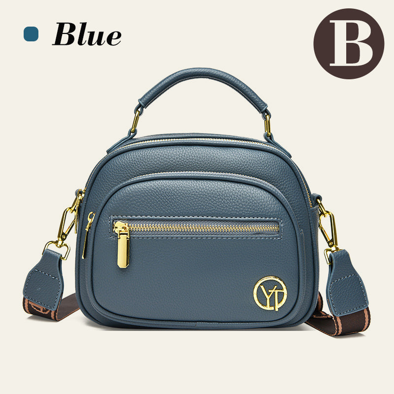 Classic Multifunctional Compartments Adjustable Wide Shoulder Strap PU Leather Crossbody Bag