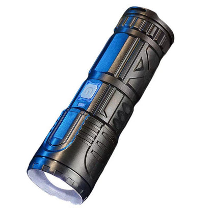 🔦【Family Essentials】White Laser Telescopic Zoom Flashlight