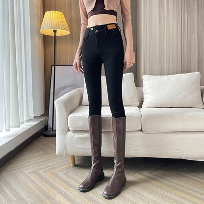 [warm gift] Winter Women's Plush lined Slim Jeans