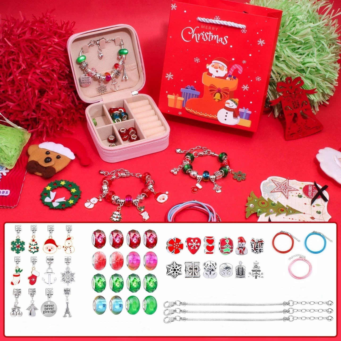 🎉The Best Christmas Gift For Children-🎀DIY Gorgeous Christmas Bracelet Set