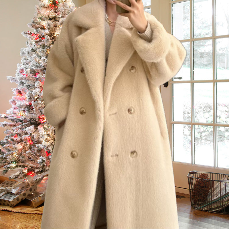 🎁ideal gift 👍Women's Elegant Long Faux Fur Coat