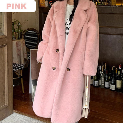 🎁ideal gift 👍Women's Elegant Long Faux Fur Coat