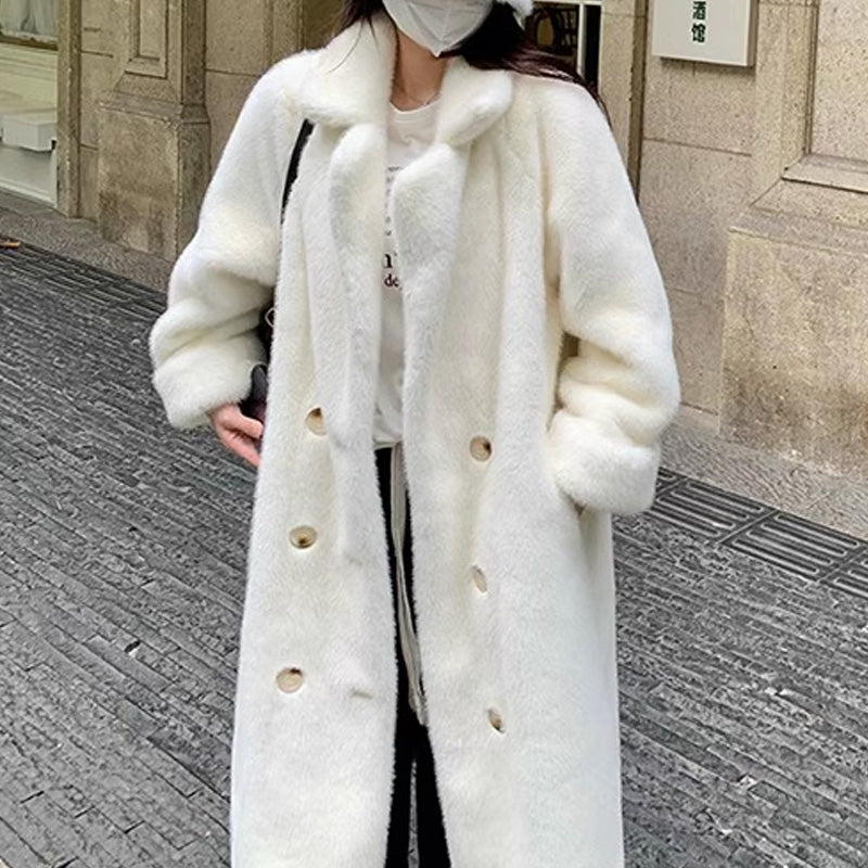 🎁ideal gift 👍Women's Elegant Long Faux Fur Coat