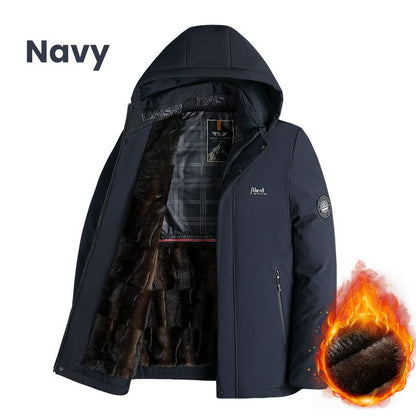 🎁Best Gift🎁 - Men’s Padded Thermal Plush Parka Jacket with Removable Hood