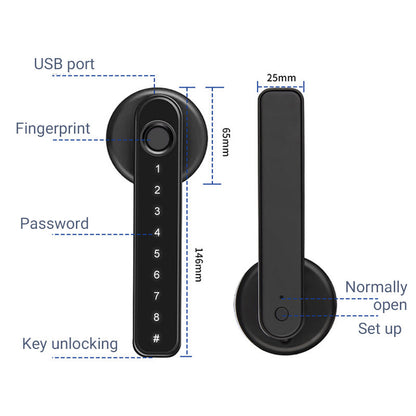 🔥Free Shipping🔥 Fingerprint Smart Door Lock Handle With Bluetooth APP Control